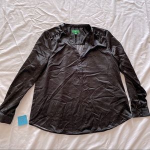 Shiny black polka dot blouse!